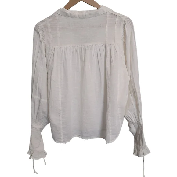 🆕️ Free People Kiss Kiss Button Front Cotton Top in Ivory